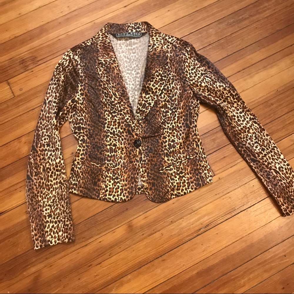 Leopard print blazer in satiny rayon M - Picture 8 of 8